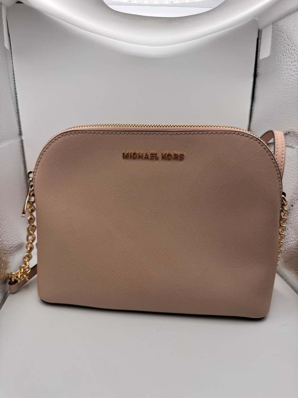 Michael Kors Saffiano Leather Dome Crossbody Bag